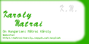 karoly matrai business card