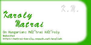 karoly matrai business card